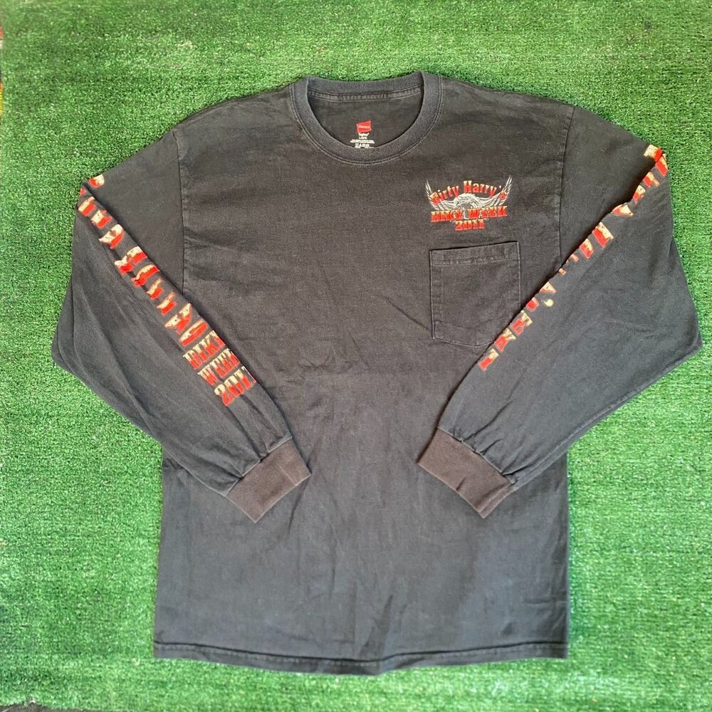 Vintage Y2K Bike Week Shirt Black Punk Biker Long Sleeve Tee